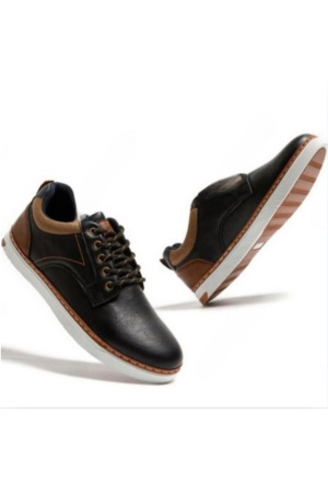 ΑΝΔΡΙΚΟ SNEAKERS ΜΑΥΡΟ CASUAL ΜΕ ΚΟΡΔΟΝΙ