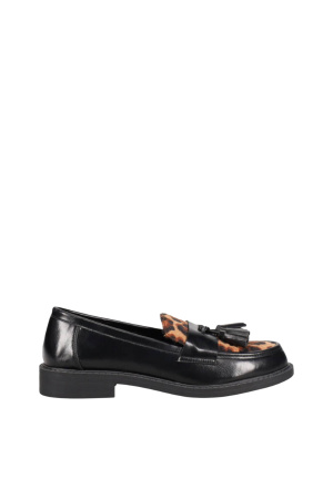 MIGATO Μαύρο loafer  animal print 100041191-014