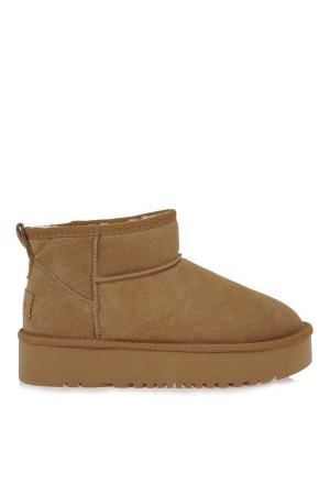 Seven Γυναικεία Μποτάκια Τύπου UGG Suede Ταμπά με Γούνα - V339W5512416