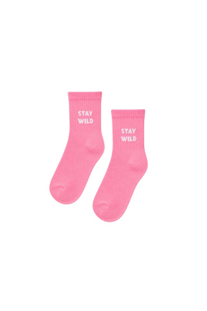 CARNAVAL SOCKS Stay Wild Written Pink Half-Toe Short Unisex Socks